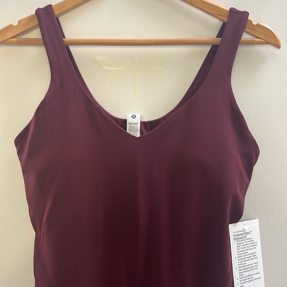 Lululemon NWT Sold Out Align Bodysuit 25” ankle length Color Garnet Size 10